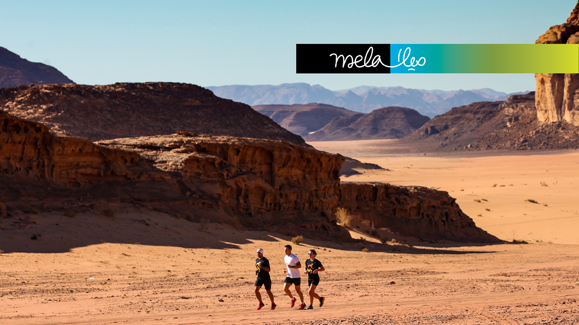 Runners in the desert